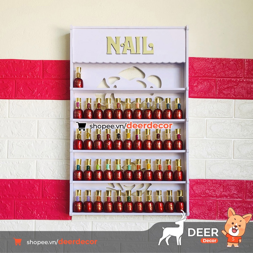 Kệ Để Đồ Nail - Để Nước Sơn Treo Tường - DEER DECOR