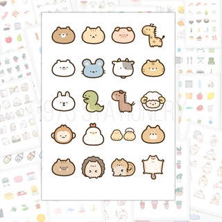 Sticker 20 hình động vật phong cách mini cực cute | 001-024