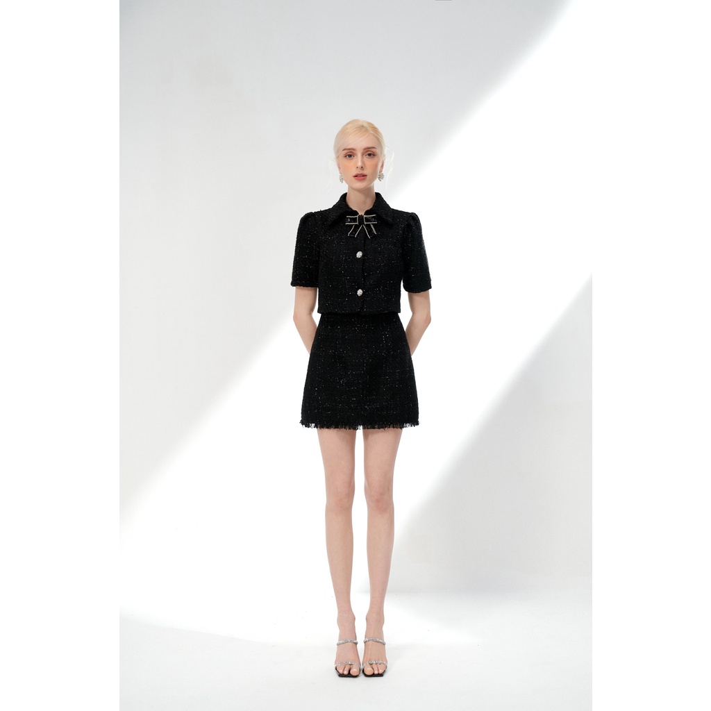 Áo dạ đen sang trọng, thanh lịch Colin Top_Joie des Roses | BigBuy360 - bigbuy360.vn