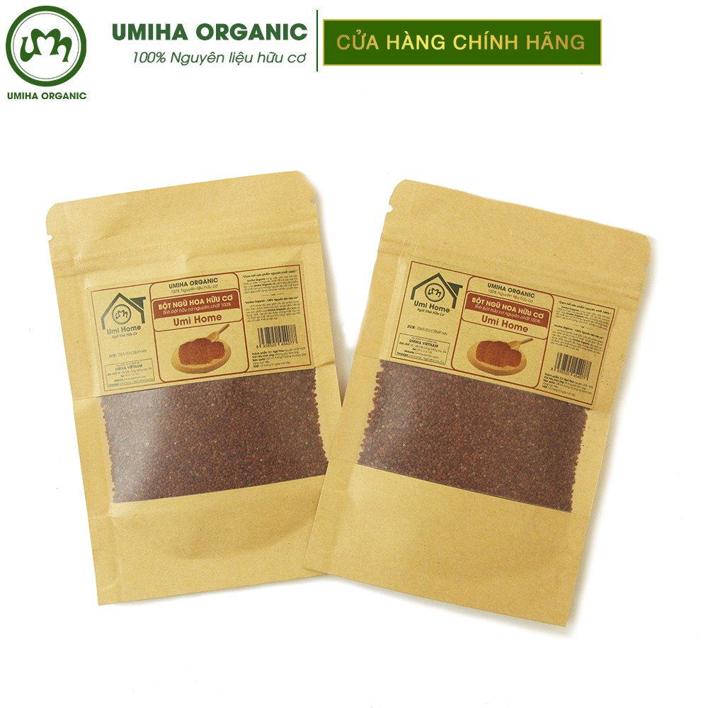 Bột Ngũ Hoa đắp mặt hữu cơ UMIHA nguyên chất túi Zip 35g | Hygrophila Salicifolia Powder 100% Organic