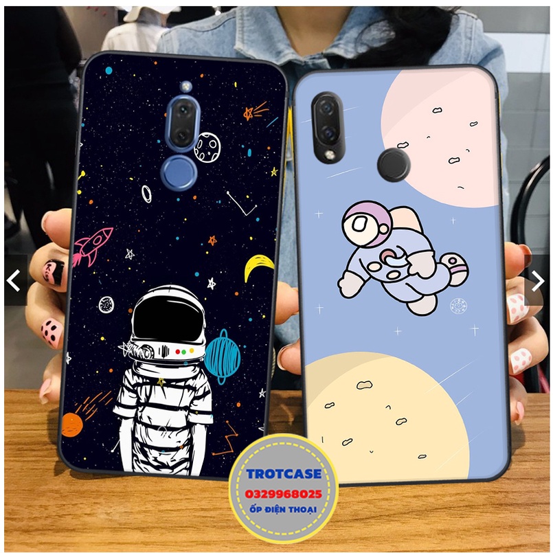 Ốp lưng điện thoại Huawei Nova 2i - Nova 3i - Nova 3e - in hình vũ trụ đen và cô gái nền xanh nước sáng trắng