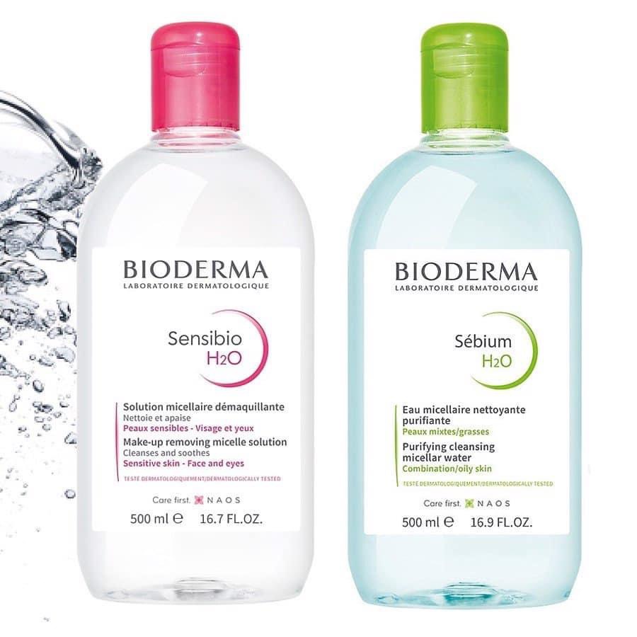 Nước Tẩy Trang Bio Sensibio H2O 500ml - Dành Cho Da Nhạy Cảm chai Hồng và da dầu mụn - Chai Xanh