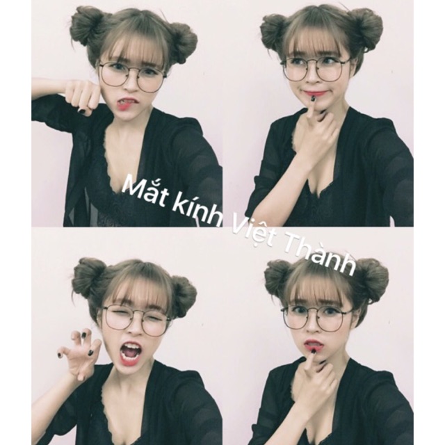 mắt kính cận vintage loại tốt lắp được cận kính mảnh kính ngố