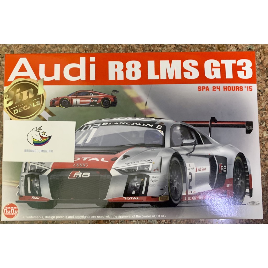 Nunu PN24004 Mô Hình lắp ráp Xe Đua 1/24 Racing Series Audi R8 LMS GT3