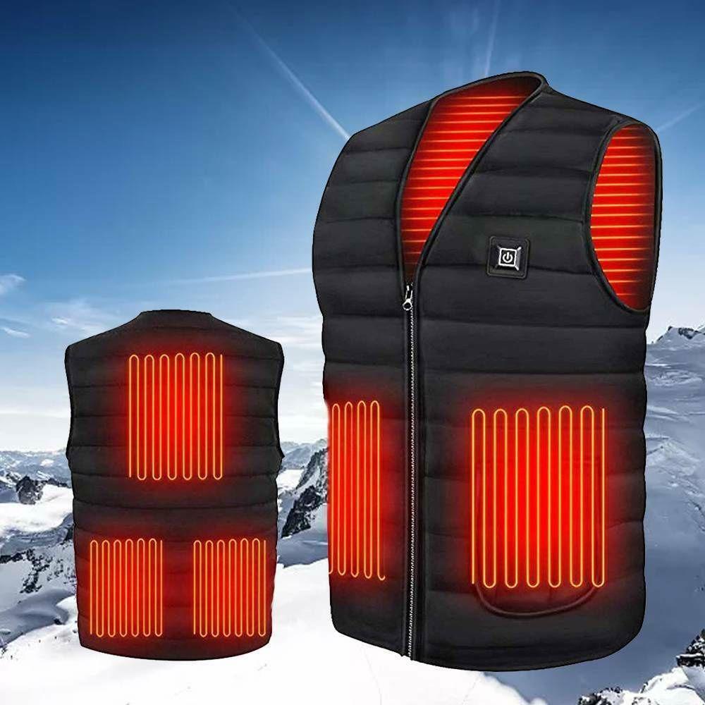 Áo Khoác Sưởi Ấm Không Tay Sạc USB Thời Trang Mùa Đông