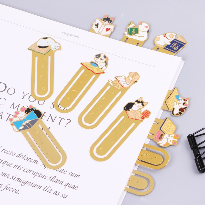 Dụng Cụ Đánh Dấu Sách Hình Mèo Dễ Thương