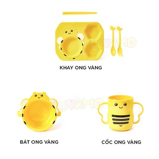 Khay ăn dặm cho bé kiểu Nhật hình ong vàng xinh xắn dễ thương AD75
