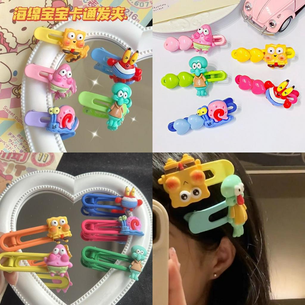Kẹp Tóc Bằng resin Hình SpongeBob SquarePants Gửi Ngôi Sao Lớn Dễ Thương Ngọt Ngào Làm Quà Tặng Cho Bé Gái