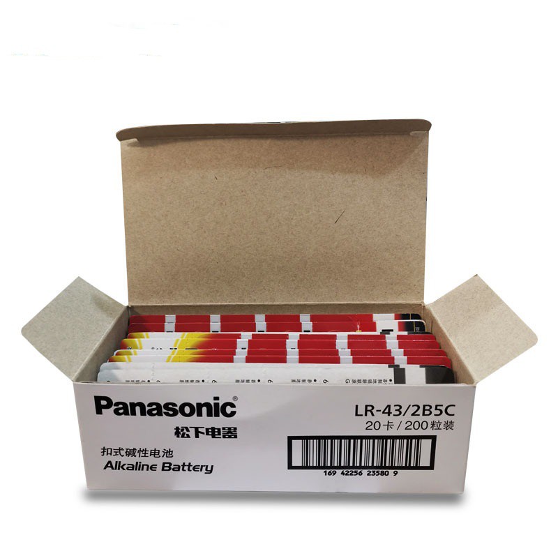 Vỉ 10 Pin cúc áo Panasonic  AG12 / LR43 / 386 / G12A Alkaline cho đồng hồ, thiết bị điện tử