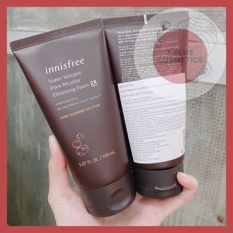 Sữa Rửa Mặt Tạo Bọt Làm Sạch Sâu Chứa Tro Núi Lửa Innisfree Super Volcanic Pore Micellar Cleansing Foam 2X 150ml