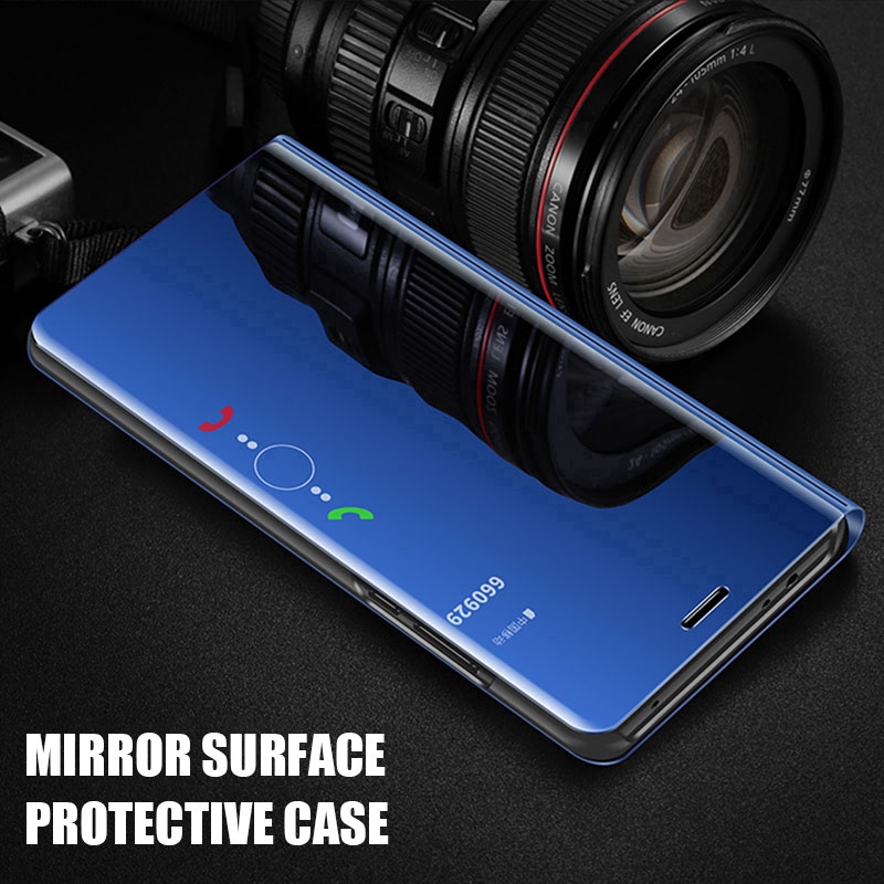 Smart Mirror Flip Case Xiaomi Redmi 9C 9A 9 10X 5G 4G Mi Note 10 Lite Pro Phone Case Holder Stand Back Cover