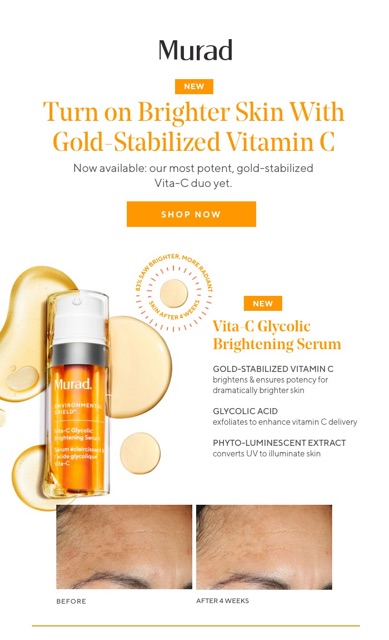 🧡 Tinh chất sáng da Murad Vita-C Glycolic Brightening Serum