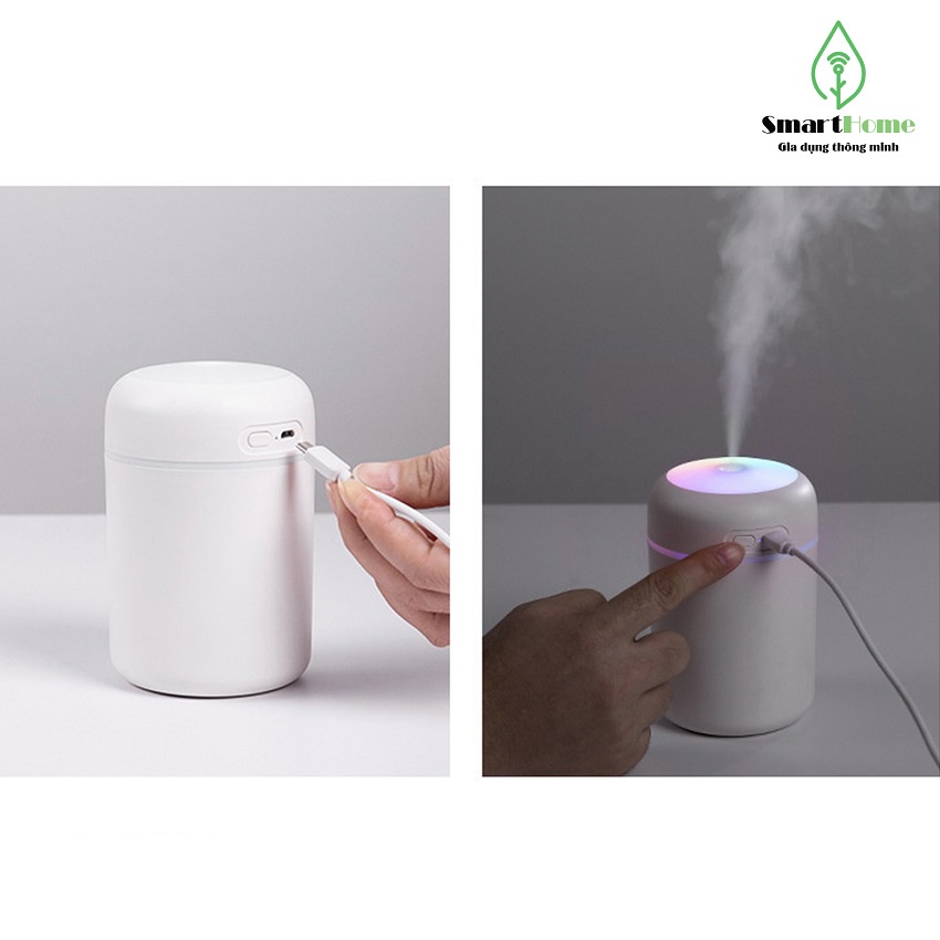 Máy Phun Sương Tạo Ẩm, Lọc Không Khí, Có 2 Chế Độ Đèn Led, Tự động tắt không tiếng ồn