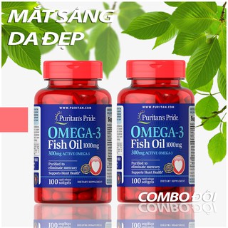 [Puritan's Pride] Combo 2 lọ Omega 3 - Fish oil 1000mg (nhập khẩu từ Mỹ)