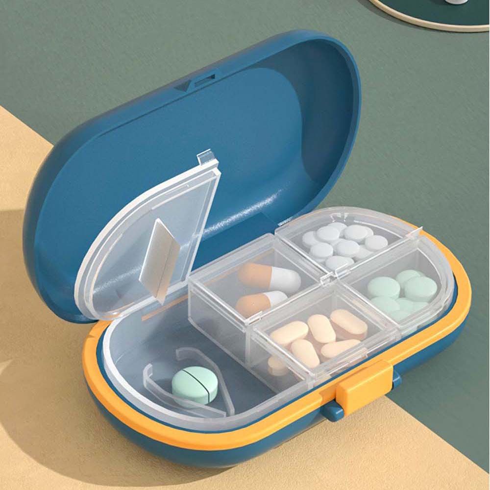 Hộp đựng thuốc 4 ngăn bằng nhựa chống thấm nước tiện dụng