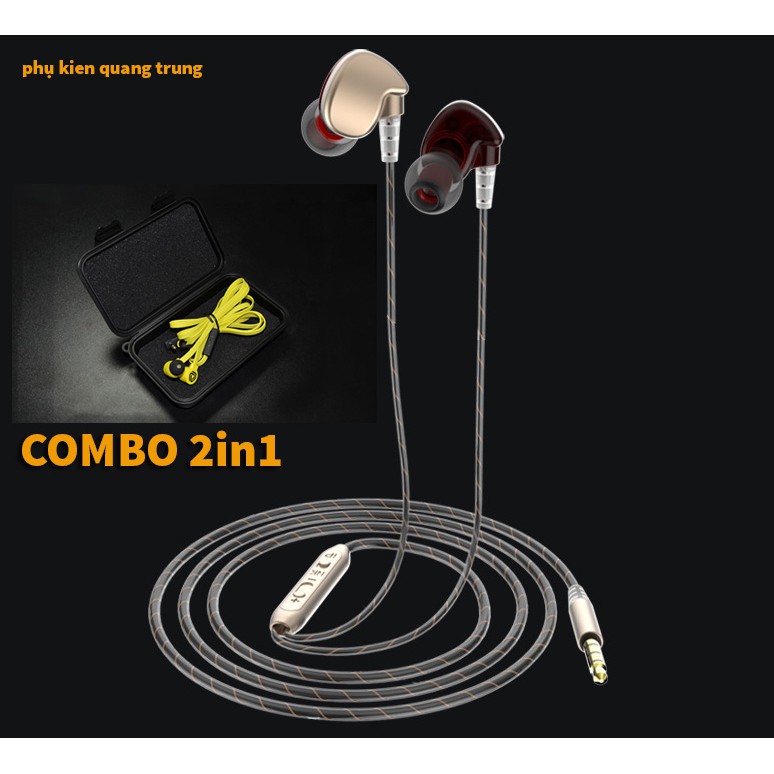 COMBO 2 IN 1 Tai nghe Hifi metal + Hộp đựng KZ cứng