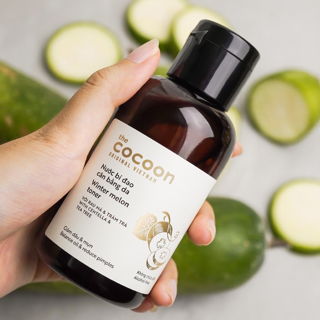 Nước bí đao cân bằng da Cocoon 140ml toner bí đao giảm dầu nhờn và mụn ẩn cân bằng độ pH - Thuần Chay Vegan Garden