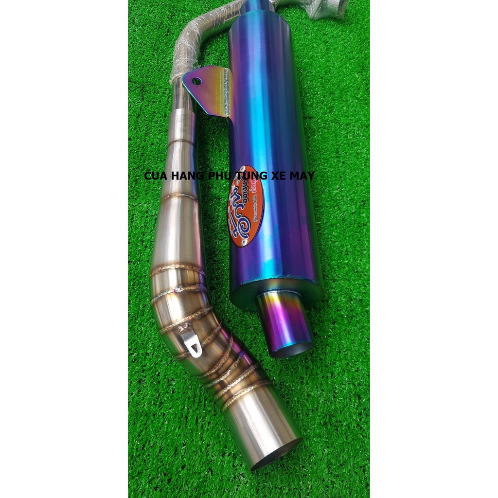 PÔ TITAN THÁI - KÈM CỔ 2 KHÚC INOX 304 GẮN RAIDER FI - SATRIA