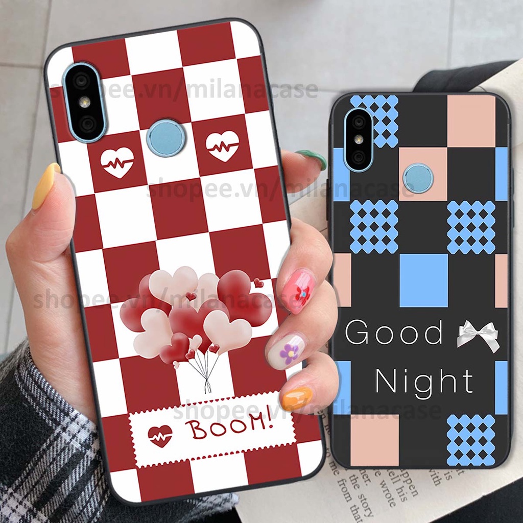 Ốp Xiaomi Redmi 6 Pro / Mi A2 Lite caro họa tiết nhiều màu sắc siêu đẹp thời trang cá tính