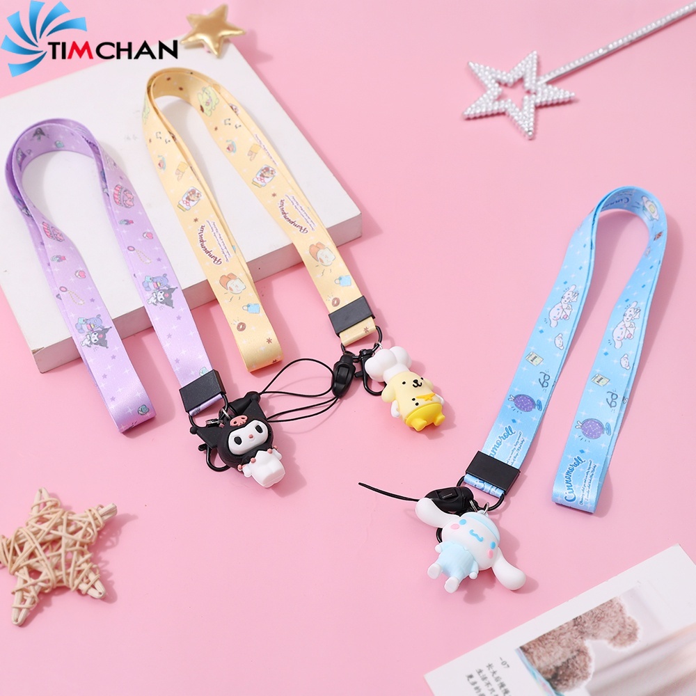 1 Dây Đeo Điện Thoại / Móc Khóa / Thẻ Hình Búp Bê Hoạt Hình 3D Dễ Thương