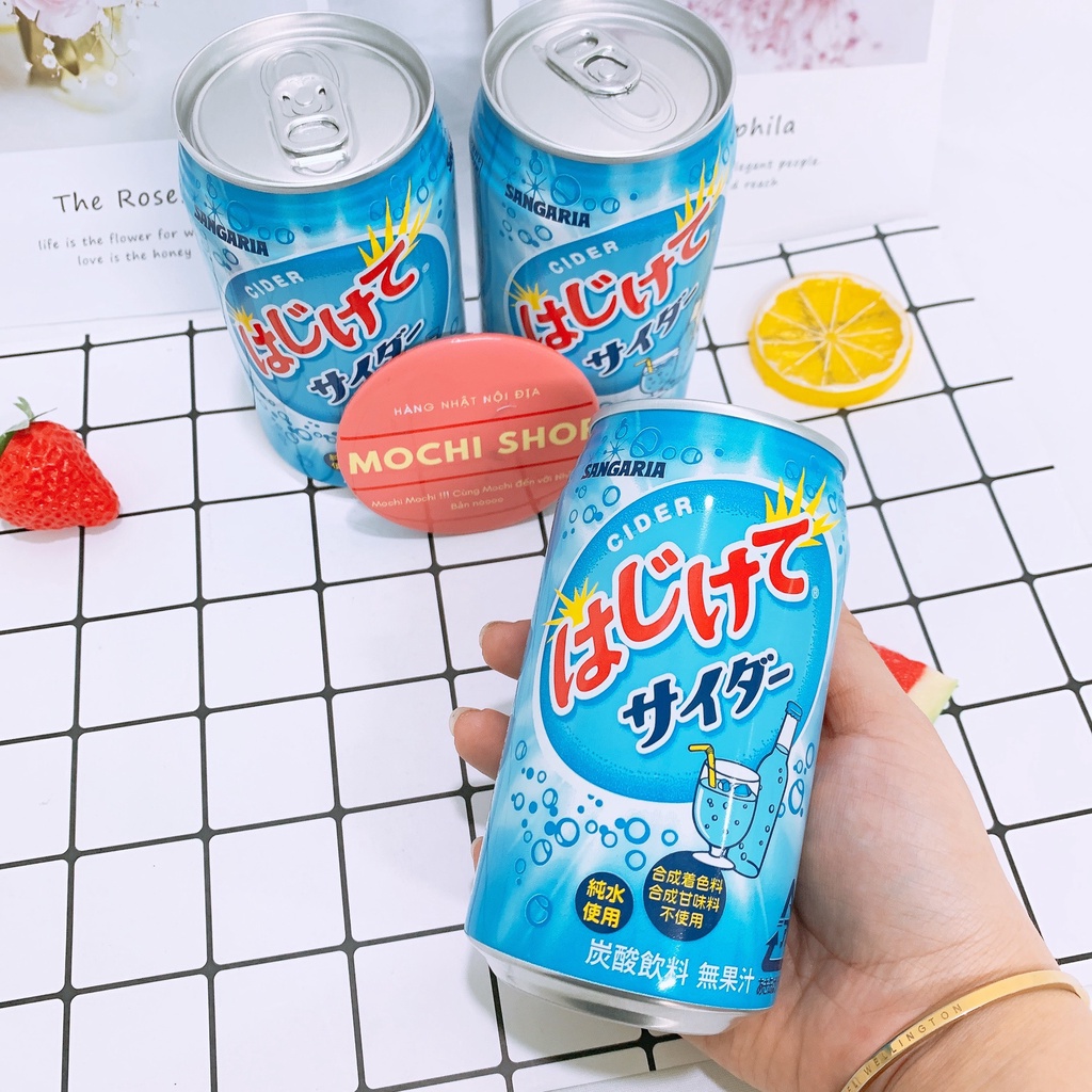 Nước soda Sangaria Hajikete 350ml nhiều vị thanh mát giải khát cho mùa hè cực đã