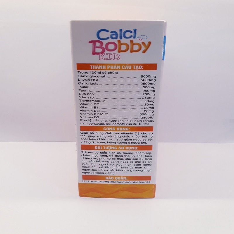 Thực phẩm bảo vệ sức khỏe Calci Bobby dạng siro hộp 20 gói