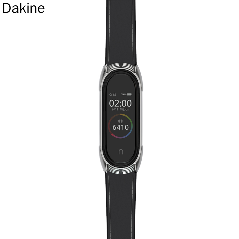 Dây Đeo Bằng Da Thật Cho Đồng Hồ Thông Minh Xiaomi Mi Band 5 Mi Band 6 4 3 5