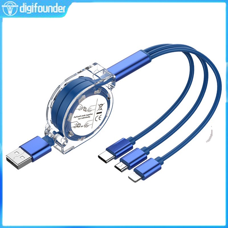 Dây Cáp Sạc Usb 3 Trong 1 Có Thể Thu Gọn Tiện Dụng Dành cho IP