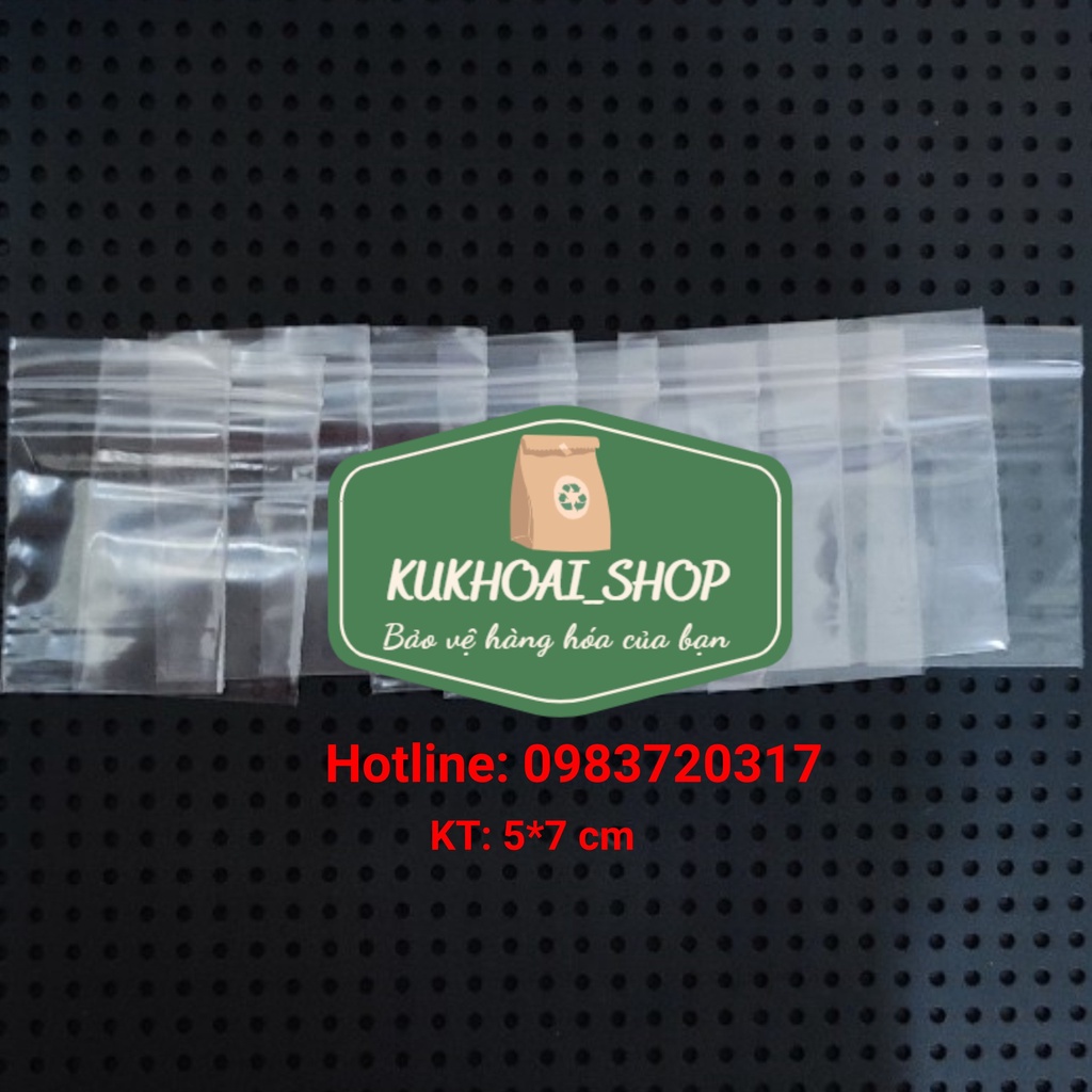 COMBO 100 Túi Zip Viền Trắng Siêu Dai Dày Siêu Bền Số 1 KT 5x7 cm