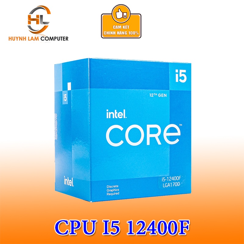 CPU Intel Core i5 12400F 2.6GHz Turbo 4.4GHz (6 Nhân, 12 Luồng, 18MB, LGA1700) - Chính hãng Viễn Sơn