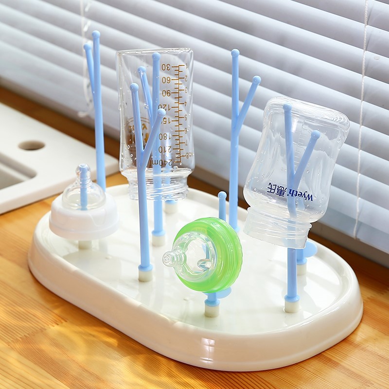 Khay úp bình sữa, giá úp bình sữa và núm ti cho bé