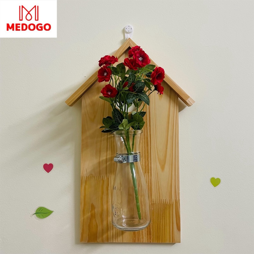 bộ khung gỗ mái nhà MEDOGO treo tường trang trí