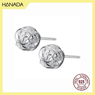 Bông Tai Bạc 925 Hanada Cuộn Len 0309