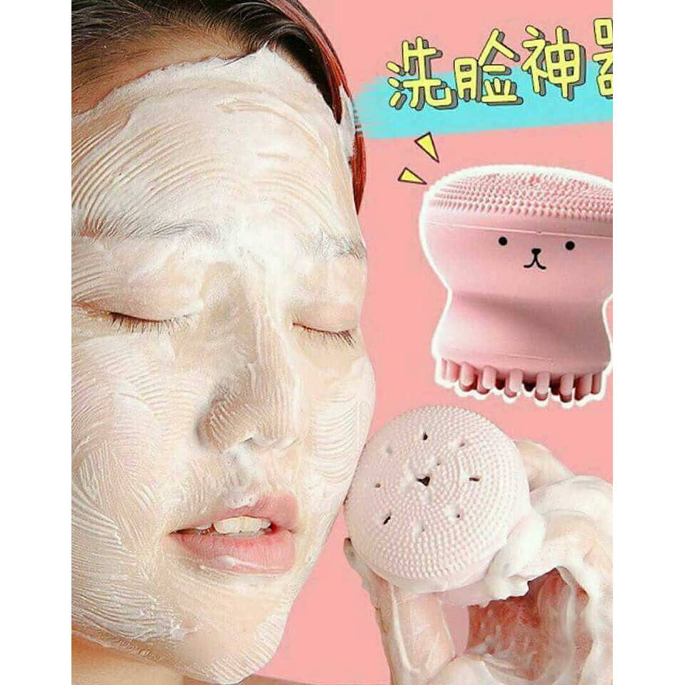 Cọ Rửa Mặt Bạch Tuộc Massage Đánh Bay Mụn Đầu Đen  -CR8-K02T3