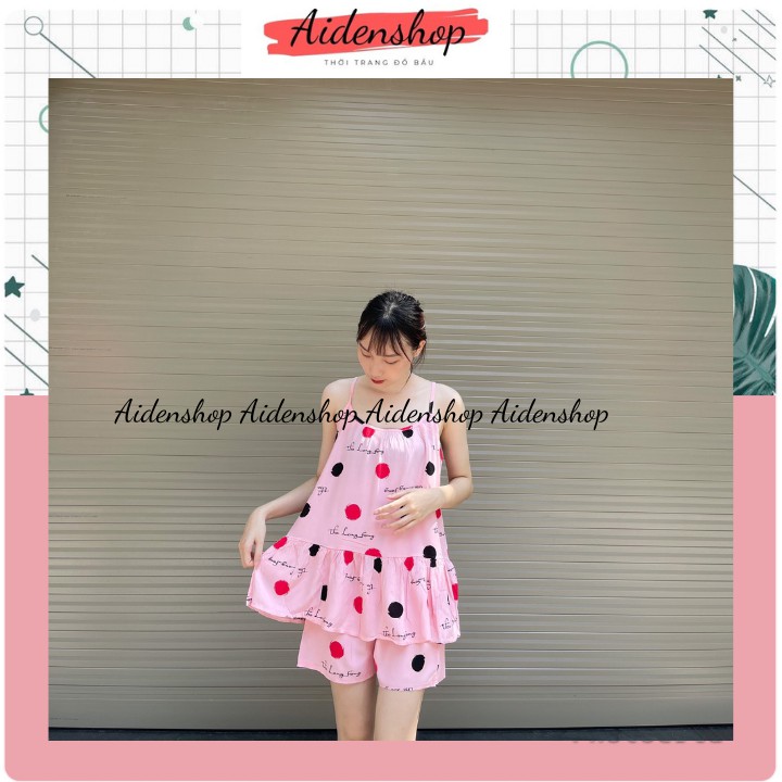 Bộ bầu mặc nhà đẹp chất mát 2 dây chất lanh mát nhiêu màu