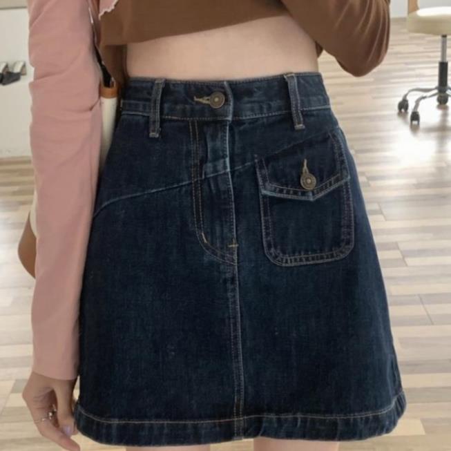 Chân váy jean Chữ A Lưng Cao Thời Trang Mùa Hè Cho Nữ