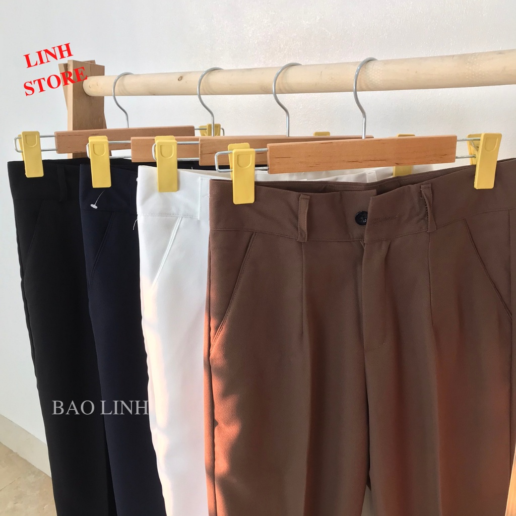 Quần Baggy Nữ Lưng Cao Linh Store Bigsize Dáng Dài Công Sở Chất Liệu Tuyết Mưa