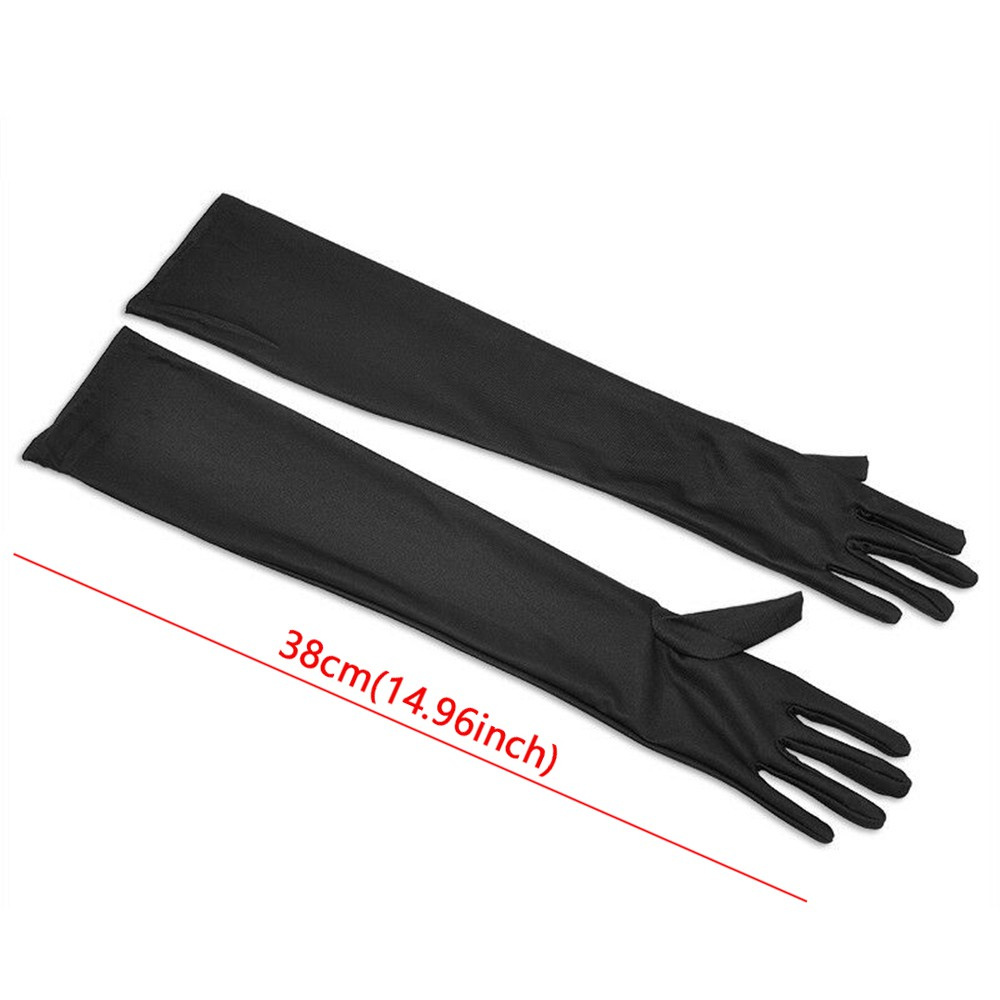 Đôi Găng Tay Satin Dài Hở Ngón Nhiều Màu Sắc Thời Trang Cho Nữ