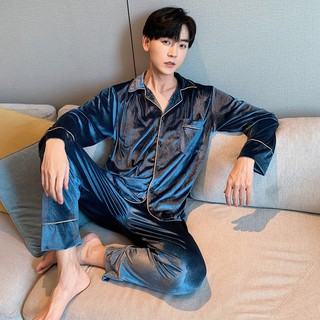 Bộ đồ ngủ pijama vải nhung mặc mùa thu đông ấm áp hợp thời trang cho cặp đôi