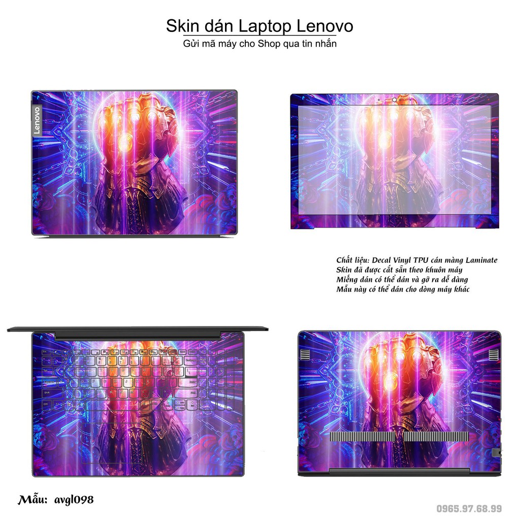 Skin dán Laptop Lenovo in hình Avenger _nhiều mẫu 2 (inbox mã máy cho Shop)