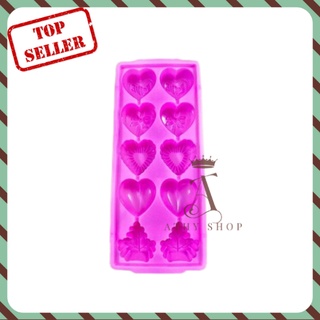 KHAY NƯỚC ĐÁ RAU CÂU HÌNH TRÁI TIM & LÁ SIÊU DỄ THƯƠNG, đồ đựng nước làm đá đẹp độc lạ