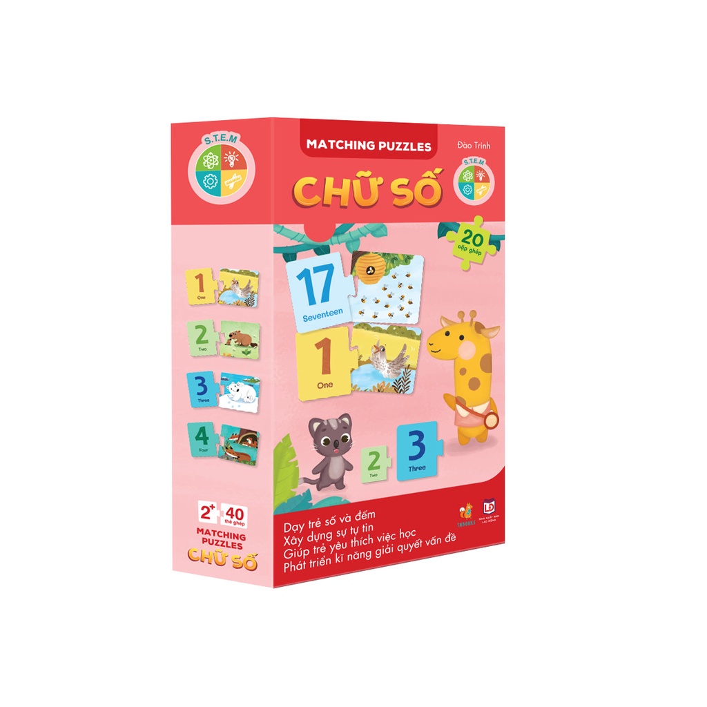 Bộ đồ chơi xếp hình ghép nối TNBOOKS giúp bé phát triển tư duy - Song ngữ Việt Anh - đồ chơi giáo dục