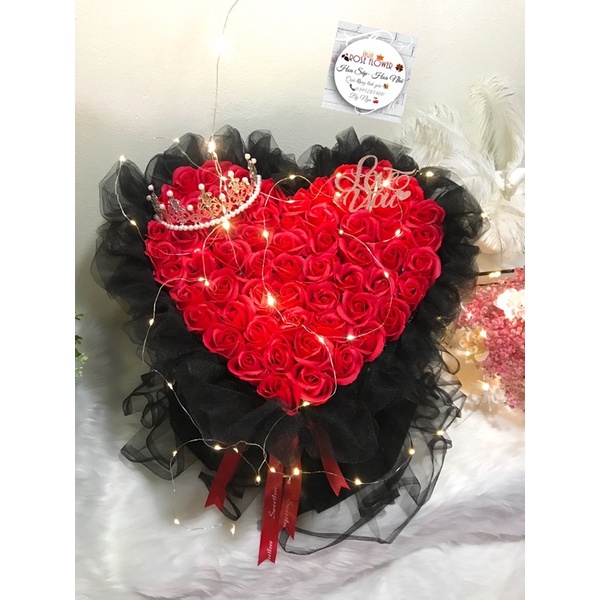 Bó Hoa 99 Bông Sáp Trái Tim