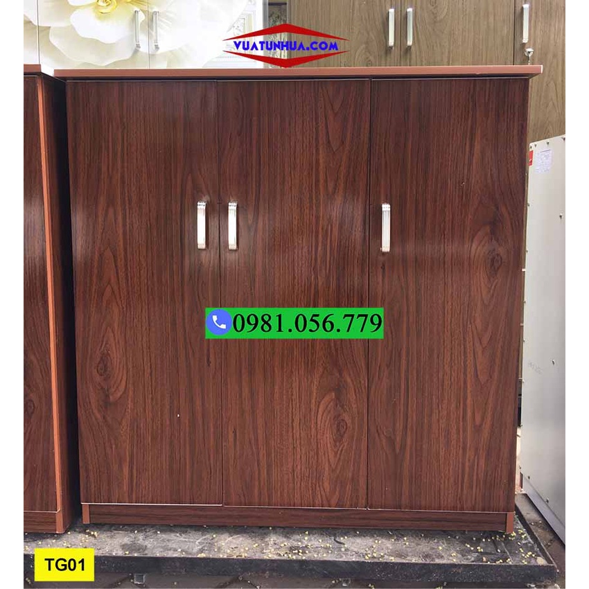 TG01 – Mẫu tủ giày 3 cánh làm từ nhựa Đài Loan kích thước 110x95x35cm