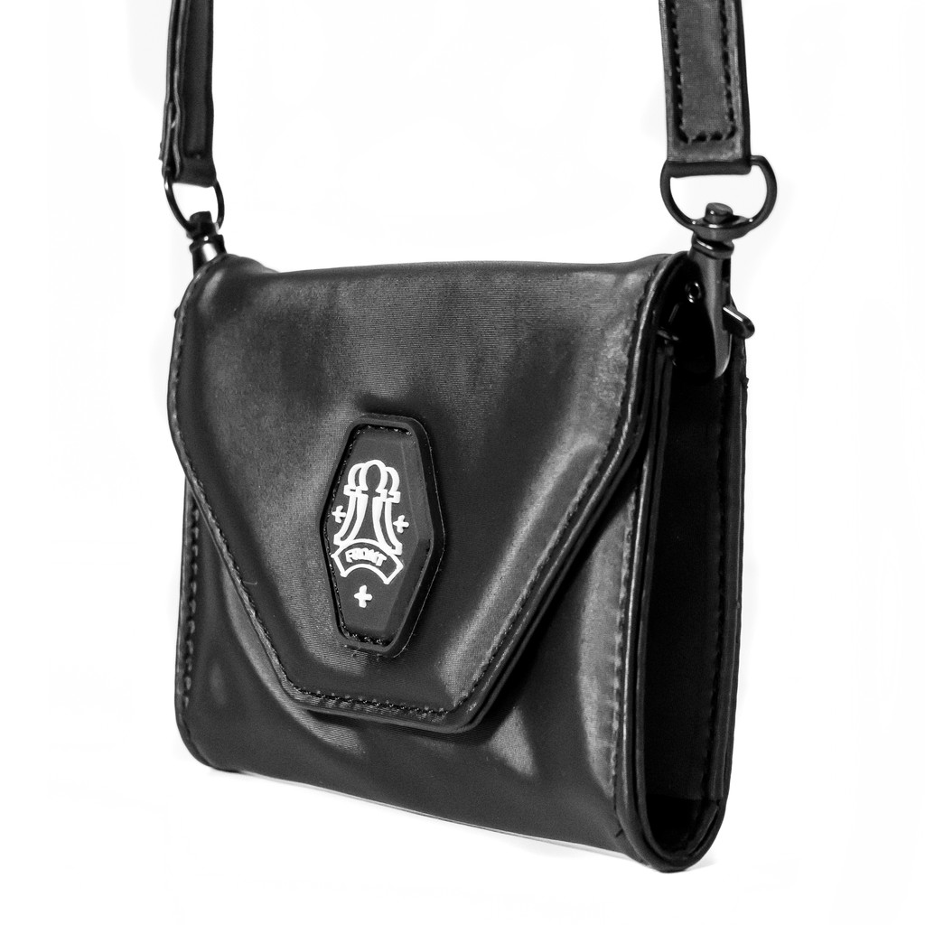 FRONT The Knight Mini Wallet D621 - BLACK - S ♟ Ví cao cấp FRONT D621 màu đen vải Polyester trượt nước