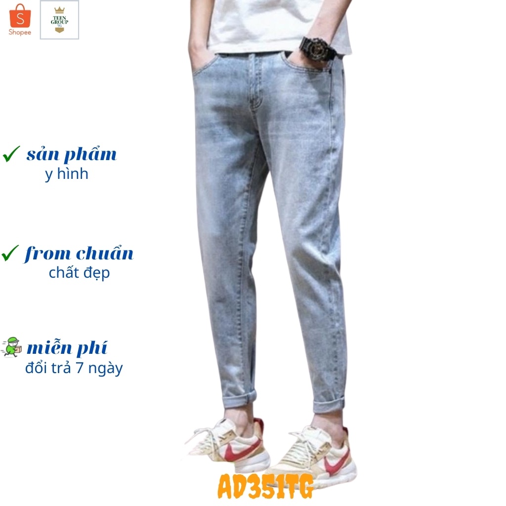 Quần Jean Nam Chất Bò Cao Cấp AD1900TG Xanh Rách Xước Mẫu Mới Phong Cách Soái Ca Trend Mới Thời Trang TG | BigBuy360 - bigbuy360.vn