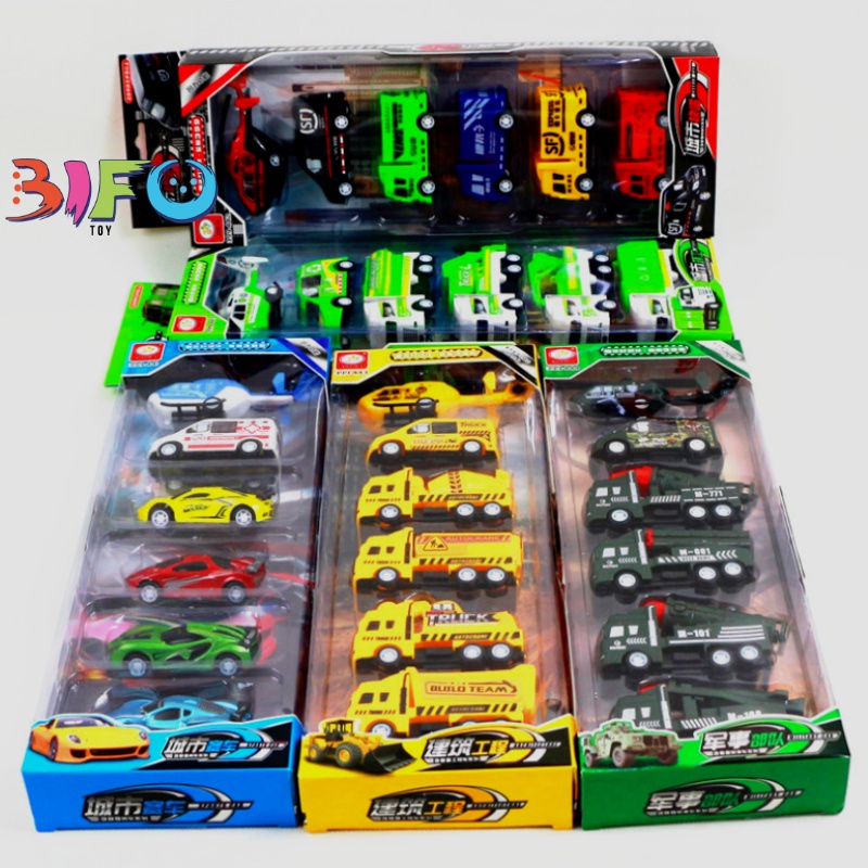 Đồ chơi set 6 xe ô tô mô hình công trình xây dựng cho bé thoả sức sáng tạo