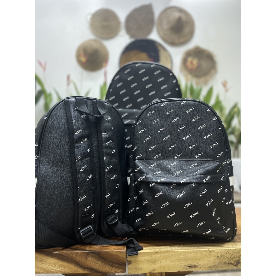Balo Da Backpack Unisex Chống Nước Balo Backpack King 2-Màu Đen king