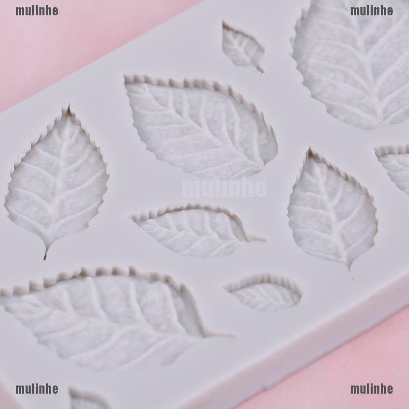 Mul❤ Khuôn Làm Bánh Chất Liệu silicone Hình Lá Hoa Hồng