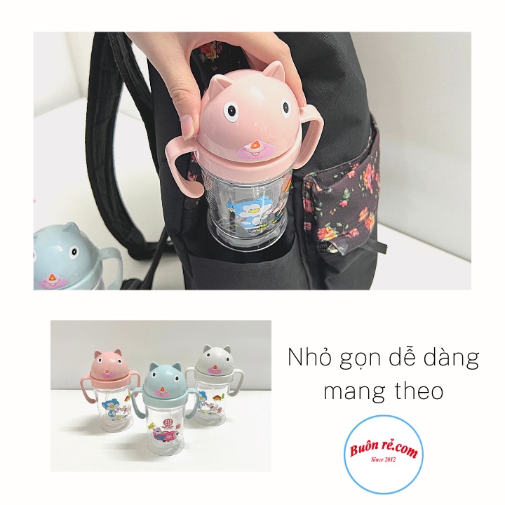 Bình tập uống nước cho bé hình mèo Việt Nhật (0010), Bình nước dễ thương có tay cầm chắc chắn -Buôn rẻ 01633